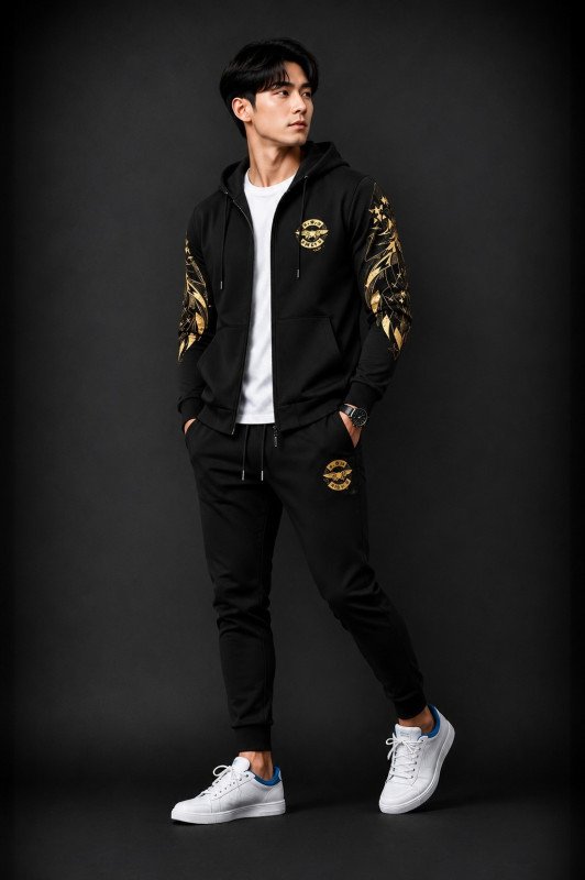 Men's Winter Cotton Hoodie and Trouser Combo Set