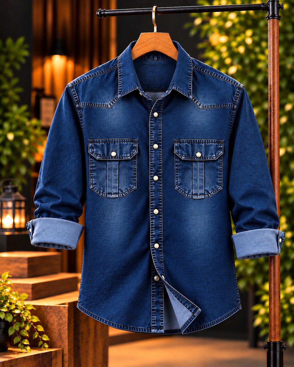 Men's Premium Trendy Denim Long Sleeve Shirt