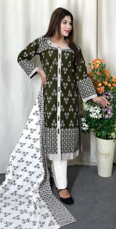 Cotton Readymade Three Piece