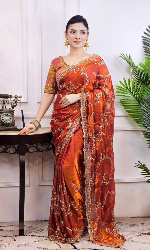 Indian Georgette Sharee with Blouse Piece