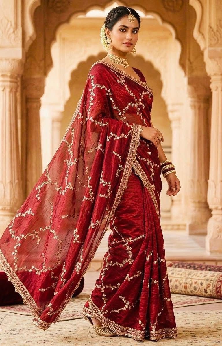Indian Georgette Sharee with Blouse Piece