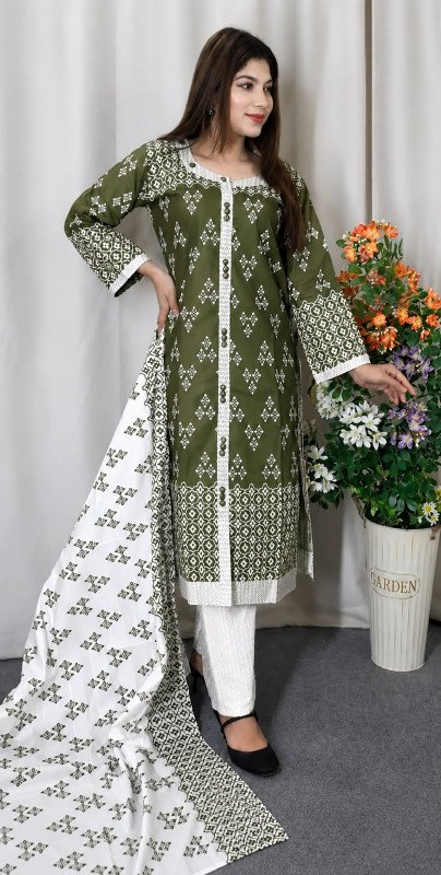 Cotton Readymade Three Piece