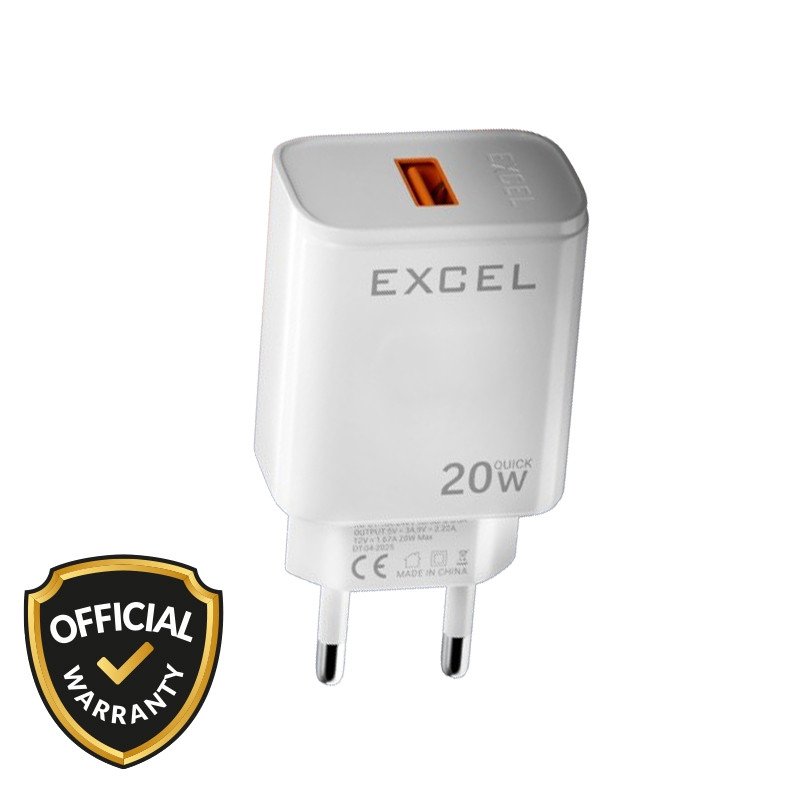 Excel 20W Super-Fast Charging Adapter with Lightning Cable (E-105)