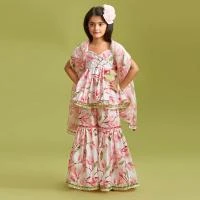Baby 3D Digital Print Linen Dress
