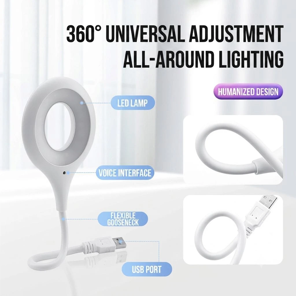 Hands-Free Voice-Controlled USB LED Lamp